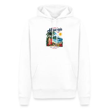 Hawaii Surf & Sunshine Vintage Tee - Männer Premium Bio Hoodie - Weiß - Vorne - Nico (187cm)