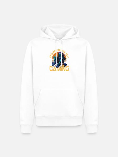 Skeleton Gamer Gaming Halloween - Männer Premium Bio Hoodie - Weiß