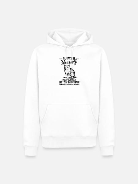 Britisch Kurzhaar Katze Britisch Kurzhaar Geschenk - Männer Premium Bio Hoodie - Weiß