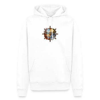 Quatre saisons au volant - Sweat à capuche Premium bio Homme - blanc - Devant - Nico (187cm)