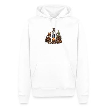 Wüsten Lagerfeuer Western Motiv - Männer Premium Bio Hoodie - Weiß - Vorne - Nico (187cm)