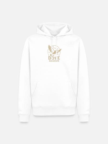 Taubenjagd-Saison: Lustiger Taubenjäger - Männer Premium Bio Hoodie - Weiß