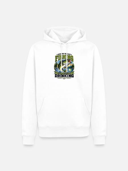 Angeln am Wochenende: Drink-Garantie - Männer Premium Bio Hoodie - Weiß