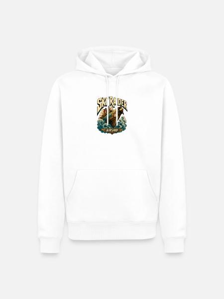 Steampunk-Piraten-Luftschiff, Sky Raider Pulp-Abenteuer - Männer Premium Bio Hoodie - Weiß