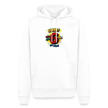 6th Birthday Super Six Comic Oh Yeah Burst Art - Männer Premium Bio Hoodie - Weiß - Vorne - Nico (187cm)