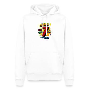 7th Birthday Super Comic Lucky Number 7 Art - Männer Premium Bio Hoodie - Weiß - Vorne - Nico (187cm)