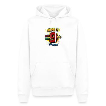9th Birthday Comic Book Style Number 9 Super Art - Männer Premium Bio Hoodie - Weiß - Vorne - Nico (187cm)