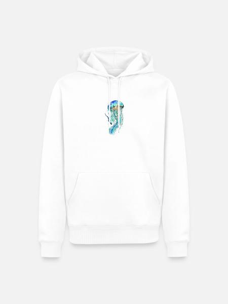 Jellyfish Dive Art - Männer Premium Bio Hoodie - Weiß