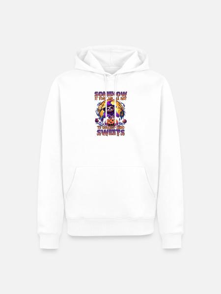 Halloween-Sloth mit Kürbis-Spruch - Männer Premium Bio Hoodie - Weiß