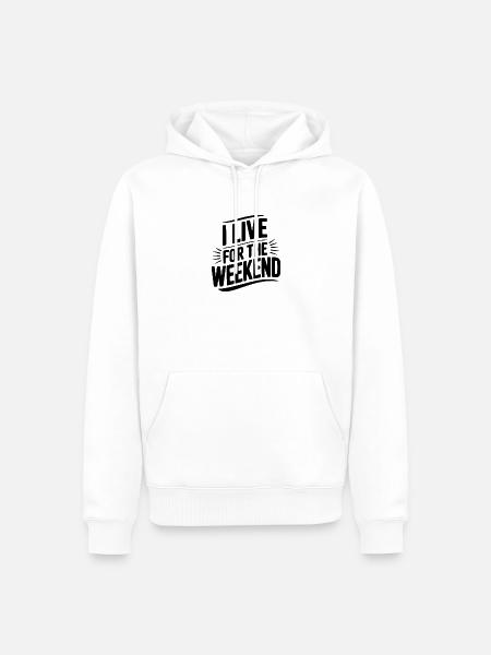 Ich lebe fürs Wochenende - Männer Premium Bio Hoodie - Weiß