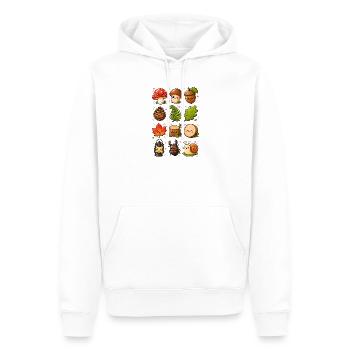 Kawaii Waldschätze | Pilze & Natur - Männer Premium Bio Hoodie - Weiß - Vorne - Nico (187cm)