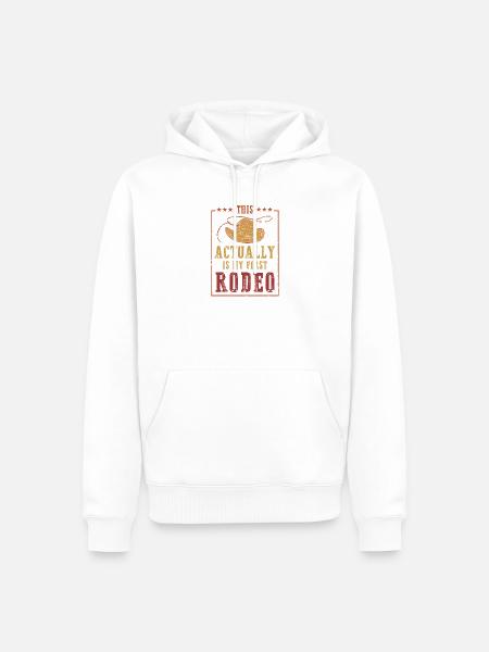 Tatsächlich Mein Erstes Rodeo - Männer Premium Bio Hoodie - Weiß