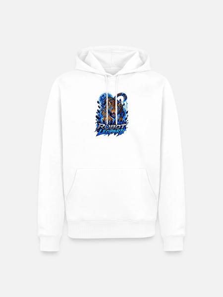 Robot Leopard – Cyber Leopard - Männer Premium Bio Hoodie - Weiß