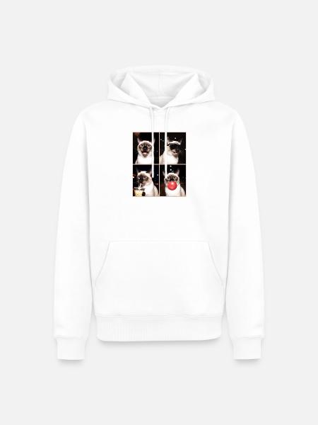 Katzen Siam Katze - Männer Premium Bio Hoodie - Weiß