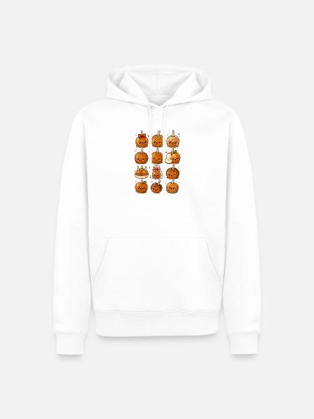 Kawaii Karamelläpfel | Apfel & Süßes - Männer Premium Bio Hoodie - Weiß