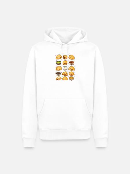 Kawaii Empanadas | Teigtaschen & Snacks - Männer Premium Bio Hoodie - Weiß