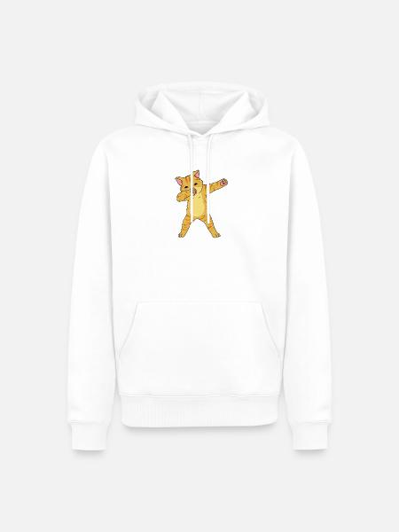 Tabby Katze - Männer Premium Bio Hoodie - Weiß