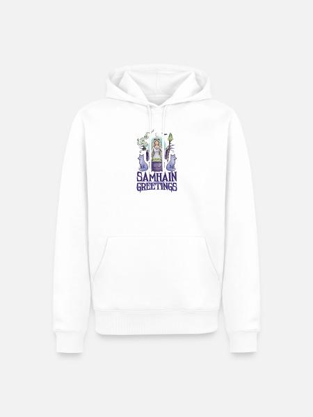 Samhain-Grüße Halloween Samhain Wicca Wiccan - Männer Premium Bio Hoodie - Weiß