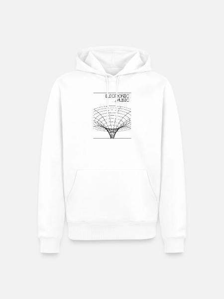 Elektronisches Musikplakat - Männer Premium Bio Hoodie - Weiß