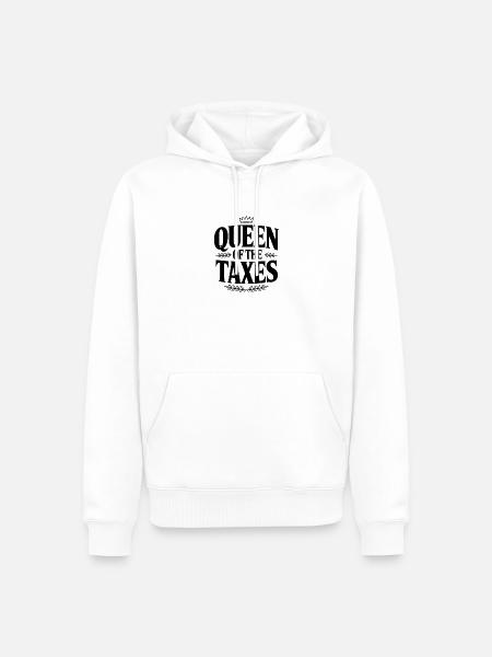 Königin der Steuern - Männer Premium Bio Hoodie - Weiß