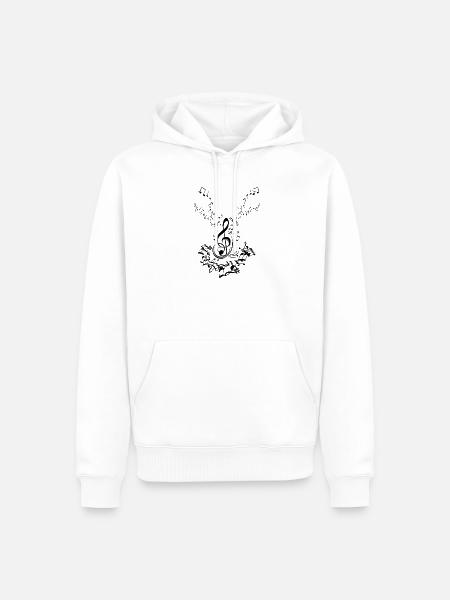 Musiknoten Musik Musiker Notenschlüssel Noten - Männer Premium Bio Hoodie - Weiß