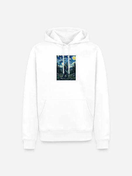 Bigfoot Sternennacht – Sasquatch-Campingkunst - Männer Premium Bio Hoodie - Weiß