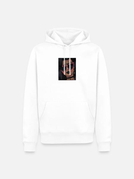 Pink-Skull-Sonnenbrille Gothic - Männer Premium Bio Hoodie - Weiß