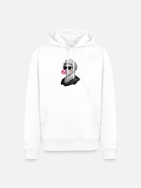 Abigail Adams Kaugummi. - Männer Premium Bio Hoodie - Weiß