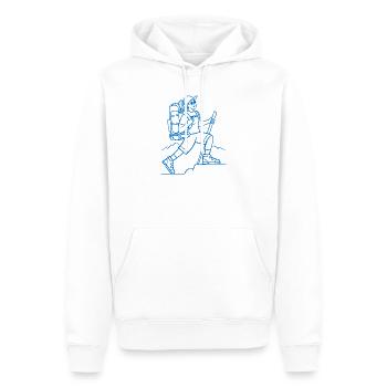 Bergwanderin Linienzeichnung - Männer Premium Bio Hoodie - Weiß - Vorne - Nico (187cm)
