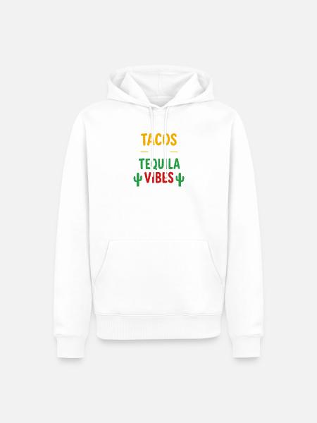Tacos und Tequila-Vibes - Männer Premium Bio Hoodie - Weiß