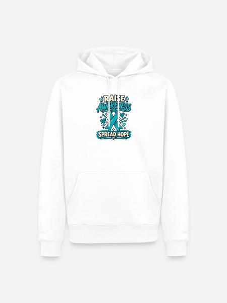 Bewusstsein Schaffen Hoffnung Verbreiten Teal - Männer Premium Bio Hoodie - Weiß