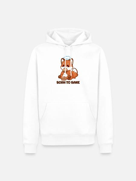 Backender Fuchs mit Keksen - Männer Premium Bio Hoodie - Weiß