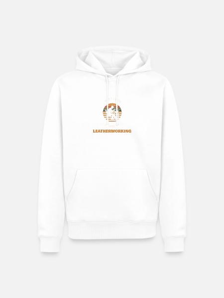 Lustiges Leder Shirt Lederhandwerker Geschenk - Männer Premium Bio Hoodie - Weiß