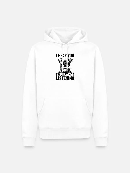 Schnauzer Sprüche Lustiges Schnauzer Geschenk - Männer Premium Bio Hoodie - Weiß