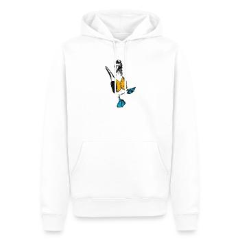 Blautölpel mit Weste - Männer Premium Bio Hoodie - Weiß - Vorne - Nico (187cm)