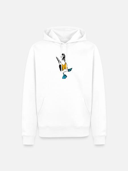 Blautölpel mit Weste - Männer Premium Bio Hoodie - Weiß