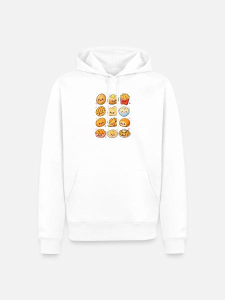 Kawaii Kartoffelsnacks | Pommes & Knollen - Männer Premium Bio Hoodie - Weiß