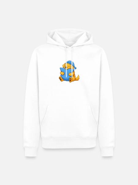 Schläfriger Golden Retriever - Männer Premium Bio Hoodie - Weiß