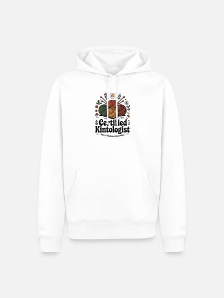 Knitting Lover – Yarn & Stricken Design - Männer Premium Bio Hoodie - Weiß