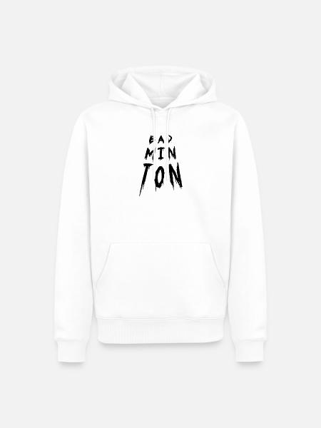 Badminton Typography - Männer Premium Bio Hoodie - Weiß
