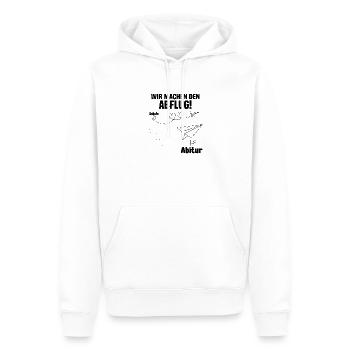 Abitur Wir machen den Abflug Schulabschluss - Männer Premium Bio Hoodie - Weiß - Vorne - Nico (187cm)