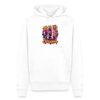 Reality is Optional - Männer Premium Bio Hoodie - Weiß - Vorne - Nico (187cm)