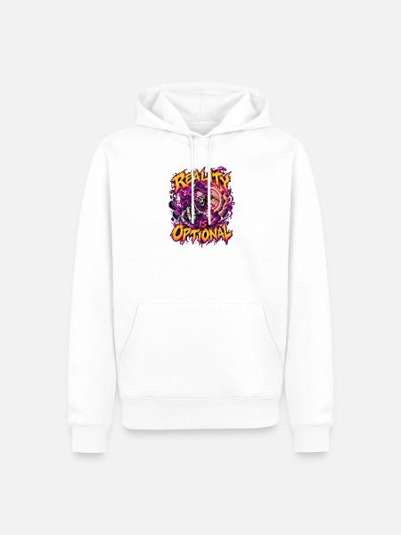 Reality is Optional - Männer Premium Bio Hoodie - Weiß