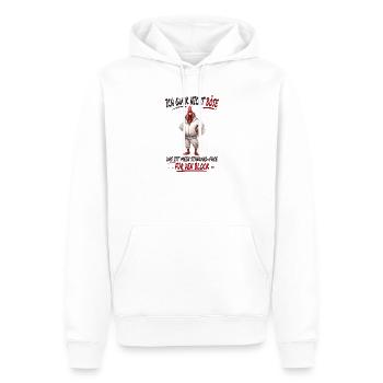 Ich guck nicht böse – Das ist mein Standard-Face  - Männer Premium Bio Hoodie - Weiß - Vorne - Nico (187cm)