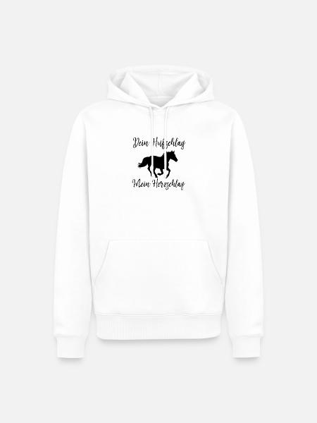 reiten Pferd Lieben Reiterin Pferde Pferdesprüche  - Männer Premium Bio Hoodie - Weiß