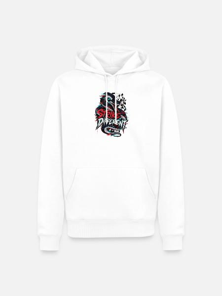 Strike Different Schlange Neon - Männer Premium Bio Hoodie - Weiß