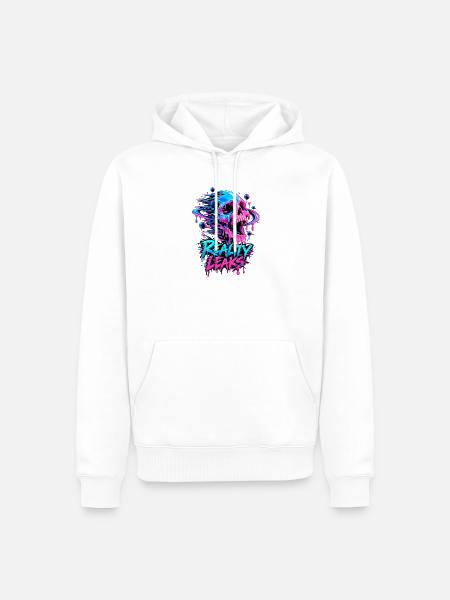 Reality Leaks Neon Skull - Männer Premium Bio Hoodie - Weiß