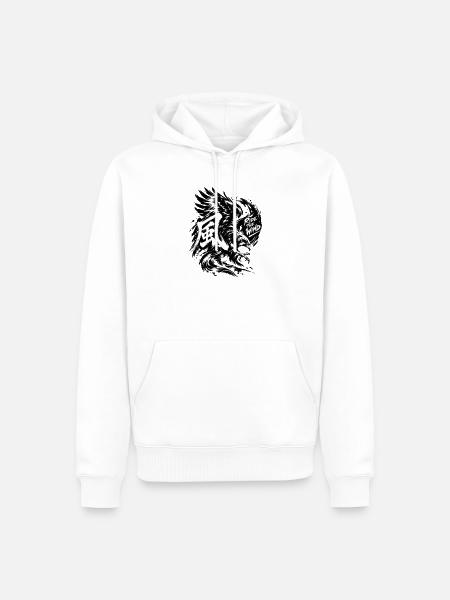 Winddrache im Sturm - Männer Premium Bio Hoodie - Weiß