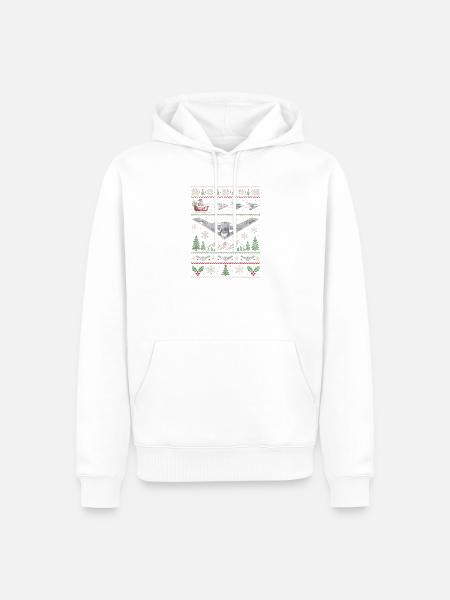 B2 Bomber Weihnachtspullover - Männer Premium Bio Hoodie - Weiß