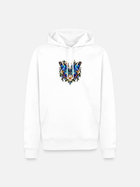 Schmetterlinge Schöner Schmetterling - Männer Premium Bio Hoodie - Weiß